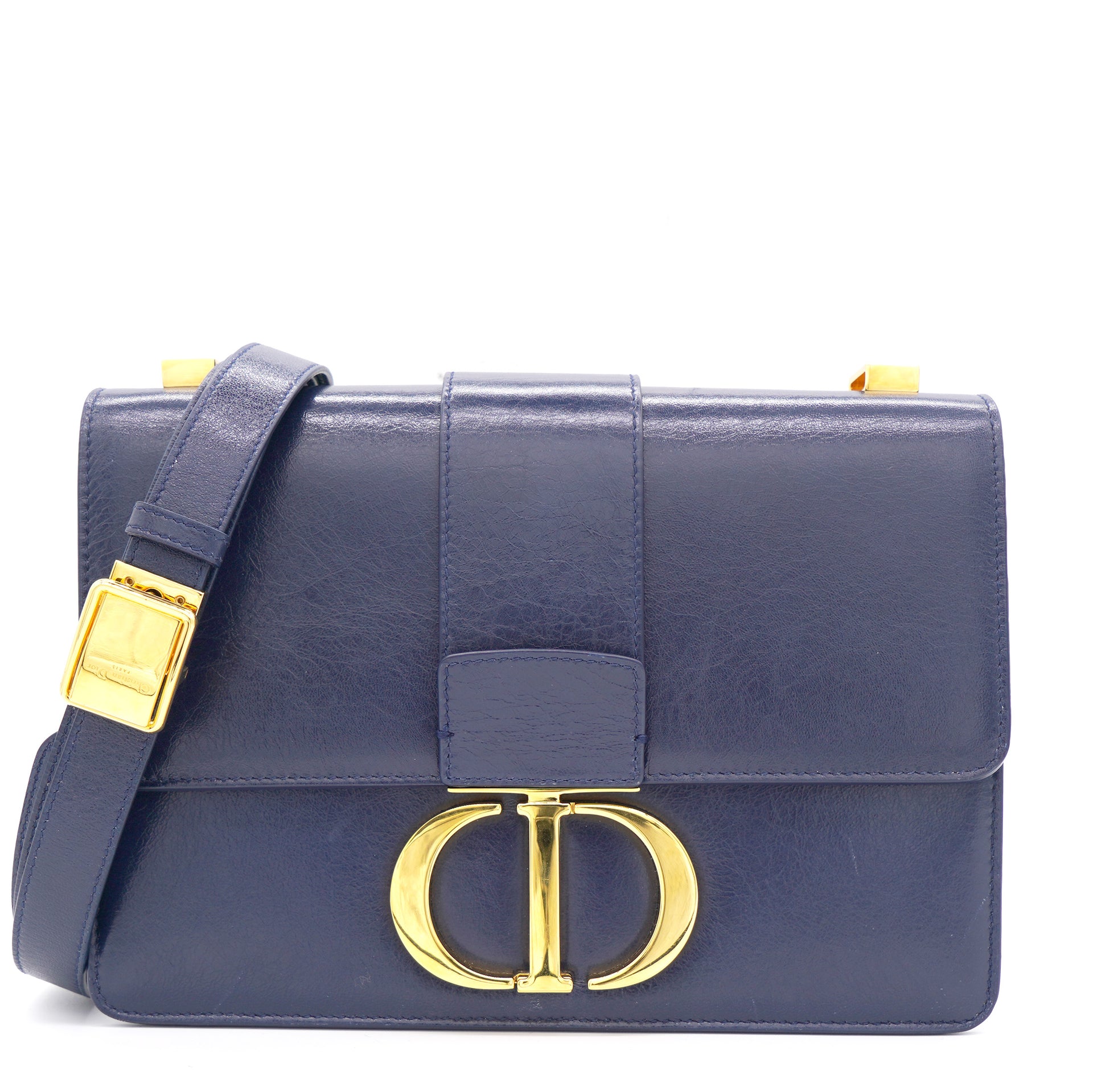 Christian Dior 30 Montaigne Bag Navy Blue Calfskin  STYLISHTOP