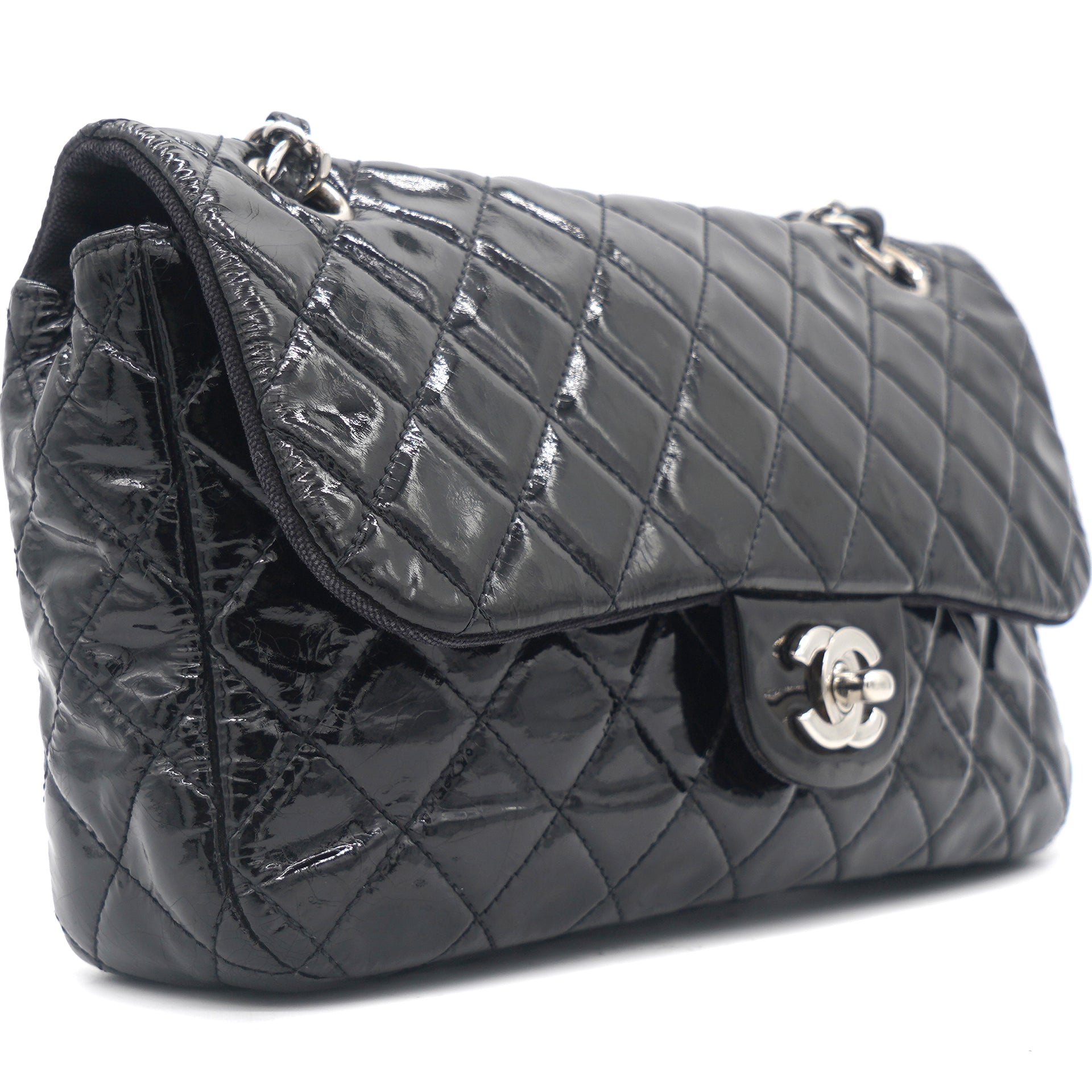 Chanel Black Single Flap Shoulder Patent Bag – STYLISHTOP