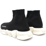 Neoprene Knit Womens Speed Sneakers Black White 41