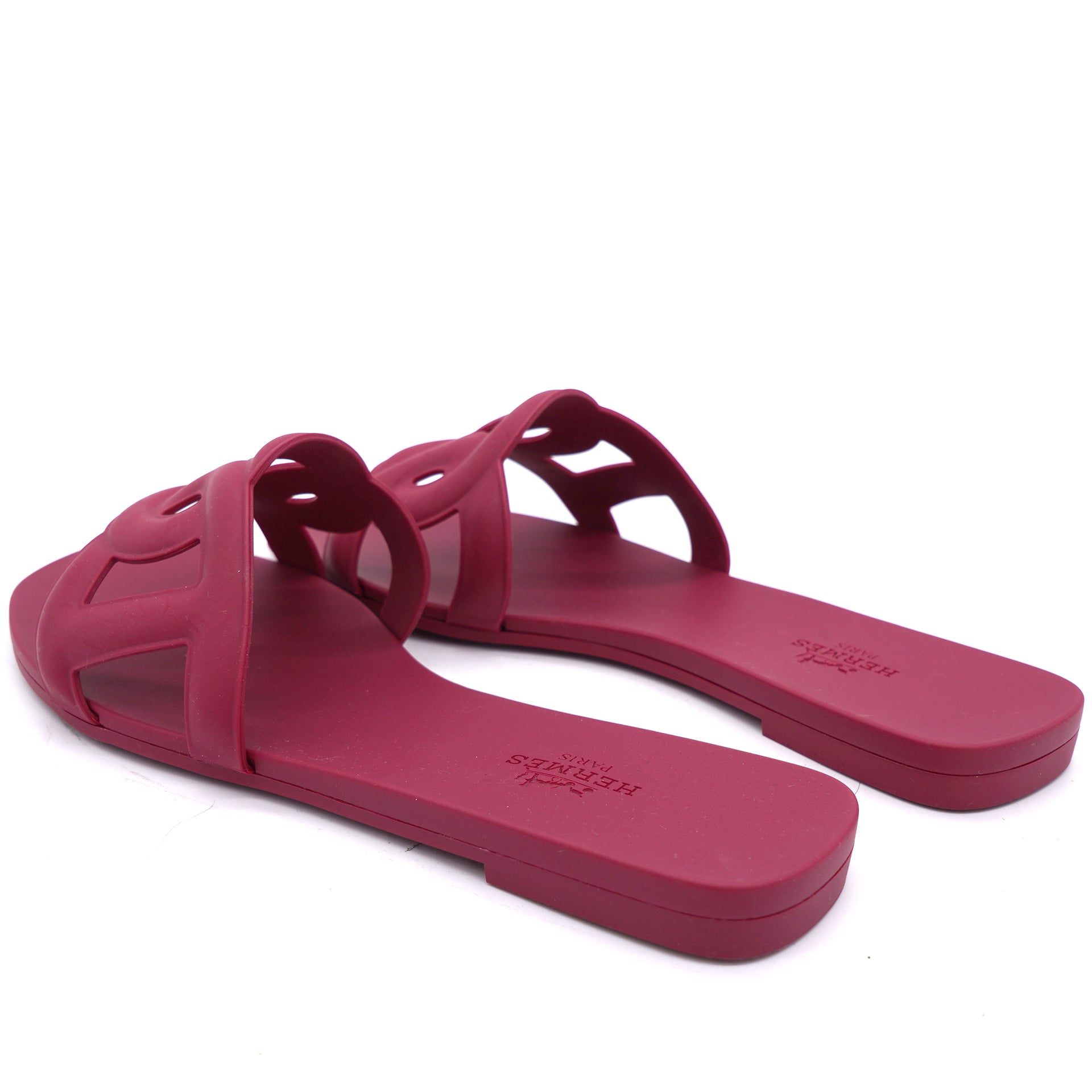 Pink Rubber Aloha Flat Sandals 36