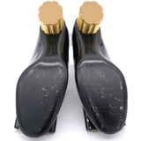 Black Sculpted Block Heel Pumps 4.5