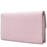 Light Pink Leather Interlocking G Flap Clutch Bag
