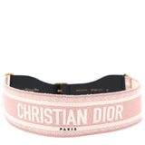 Pink and Cream 'CHRISTIAN DIOR' Embroidered Canvas Belt 75