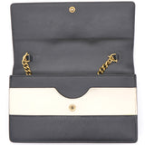 Calfskin Mini Queen Margaret Bag White Black Wallet on chain