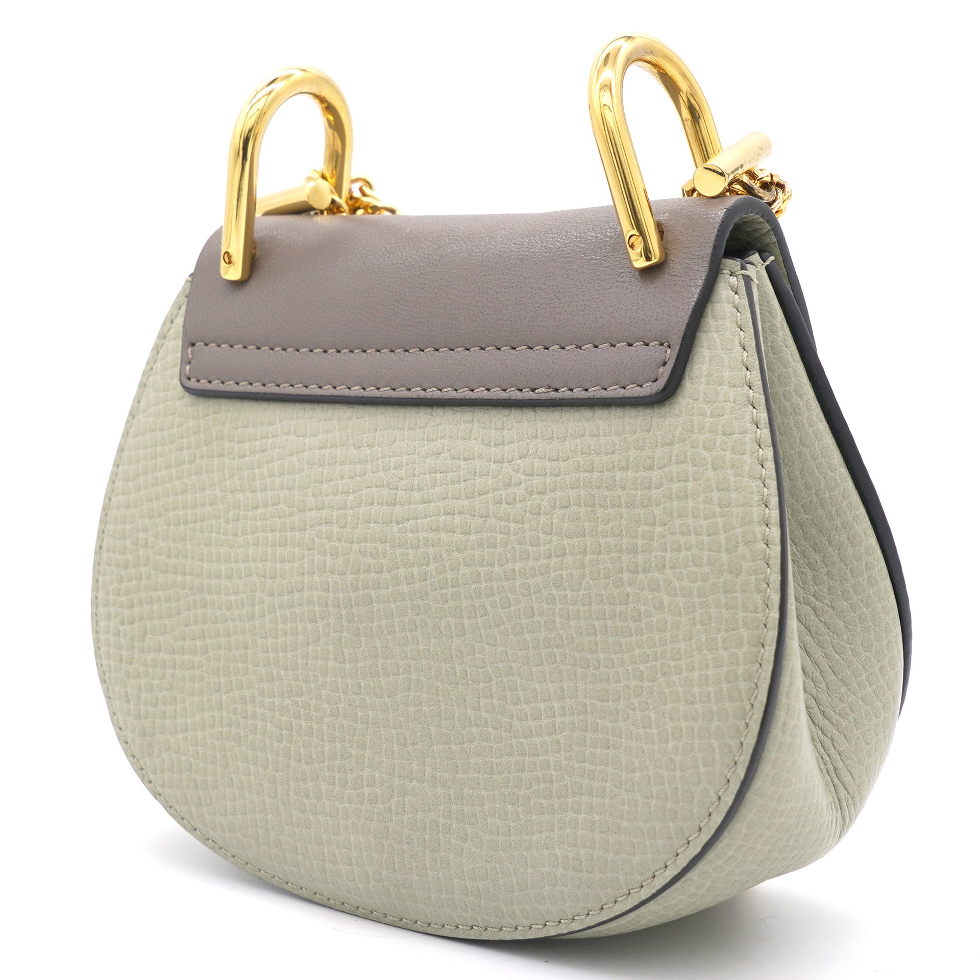 Green/Grey Leather Nano Drew Shoulder Bag