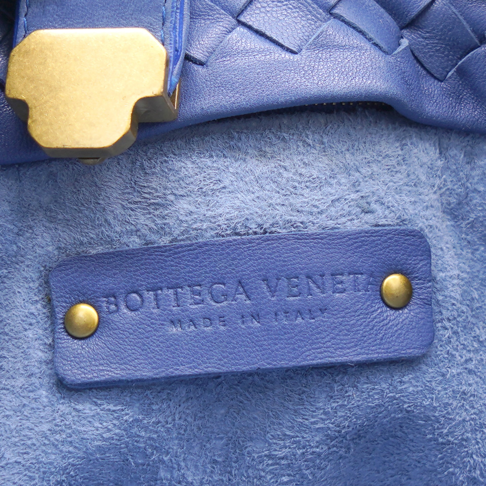 Blue Calf Leather Mini Capri Tote Bag
