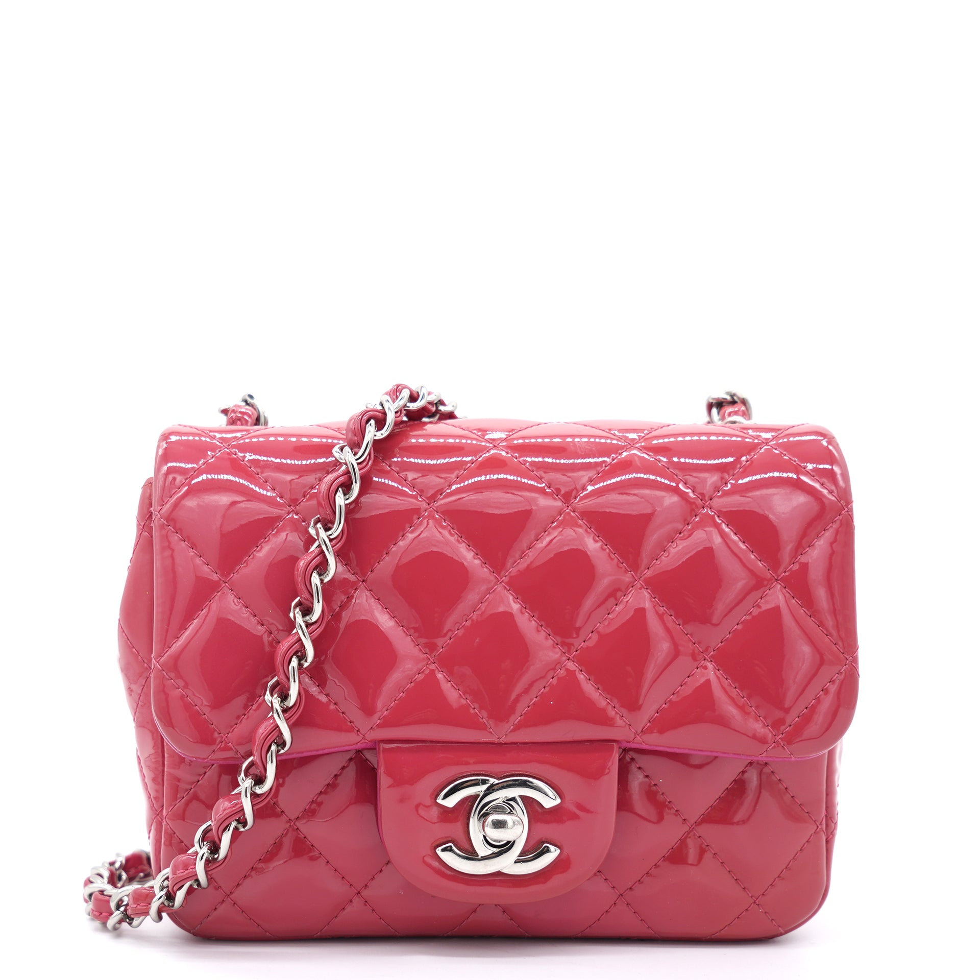 Chanel Patent Quilted Mini Square Flap Pink – STYLISHTOP