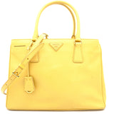 Yellow Saffiano Lux Leather Medium Galleria Tote