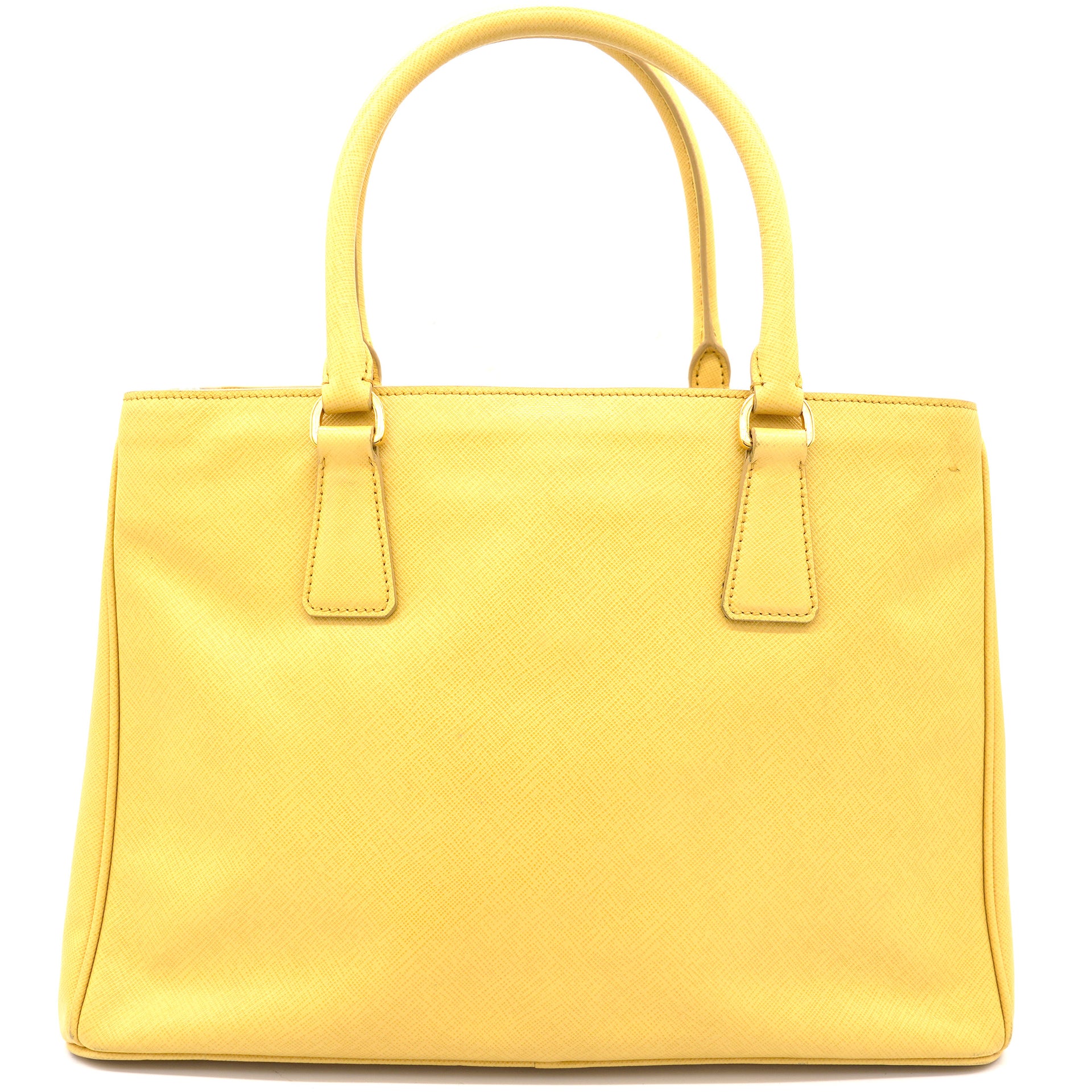 Yellow Saffiano Lux Leather Medium Galleria Tote