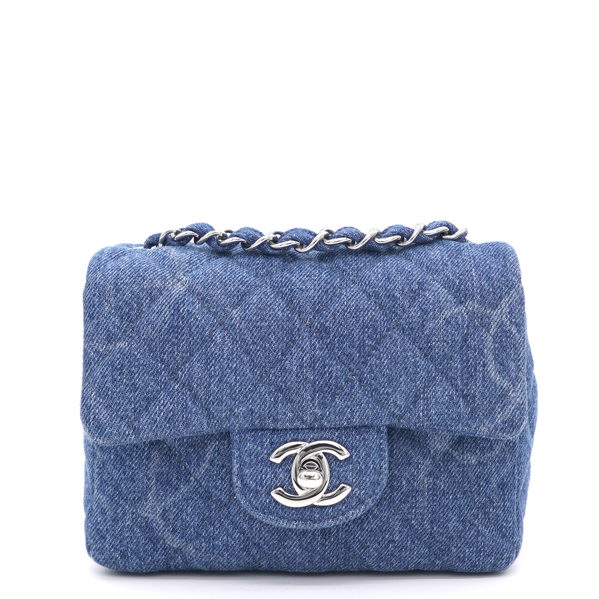 Chanel Blue Quilted Denim Mini Square Classic Flap Bag – STYLISHTOP