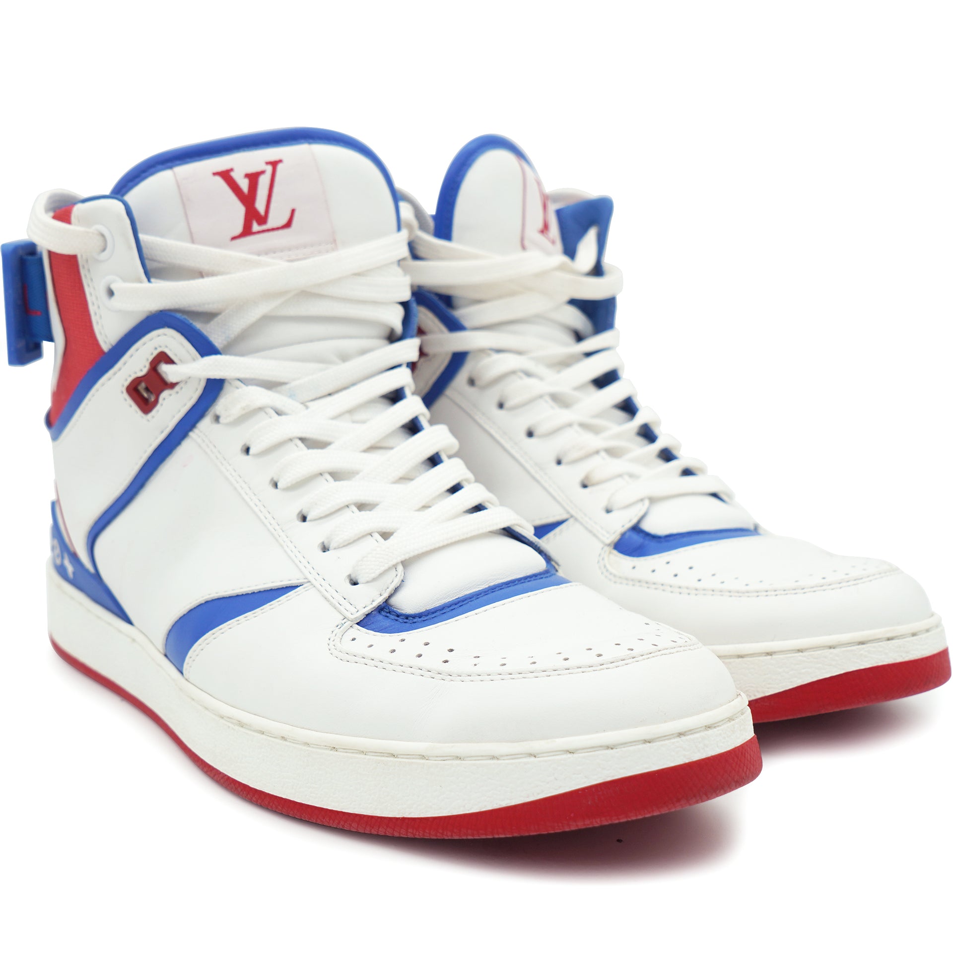 Louis Vuitton Red Blue & White Leather Rivoli Sneakers 6.5/41 – STYLISHTOP