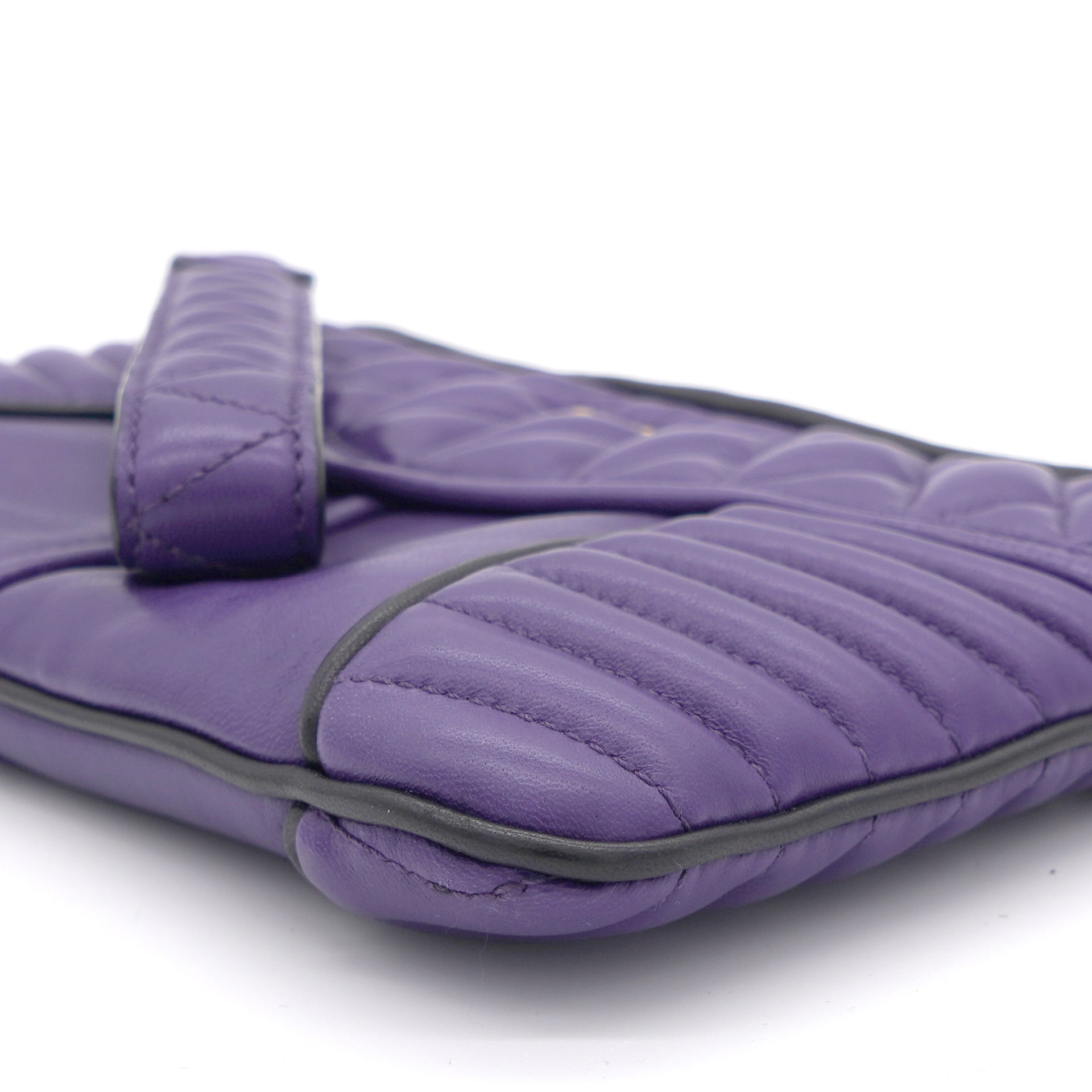 Multi-Pattern Nappa Purple Leather Wrislet Clutch