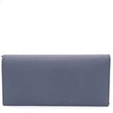 Navy Saffiano Leather Bi-Fold Long Wallet