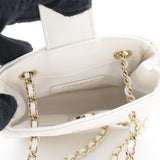 Lambskin Quilted Clutch with Double Chain White