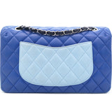 Tricolor Blue Medium Double Flap Bag