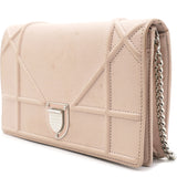 Light Pink Leather Diorama Wallet on Chain
