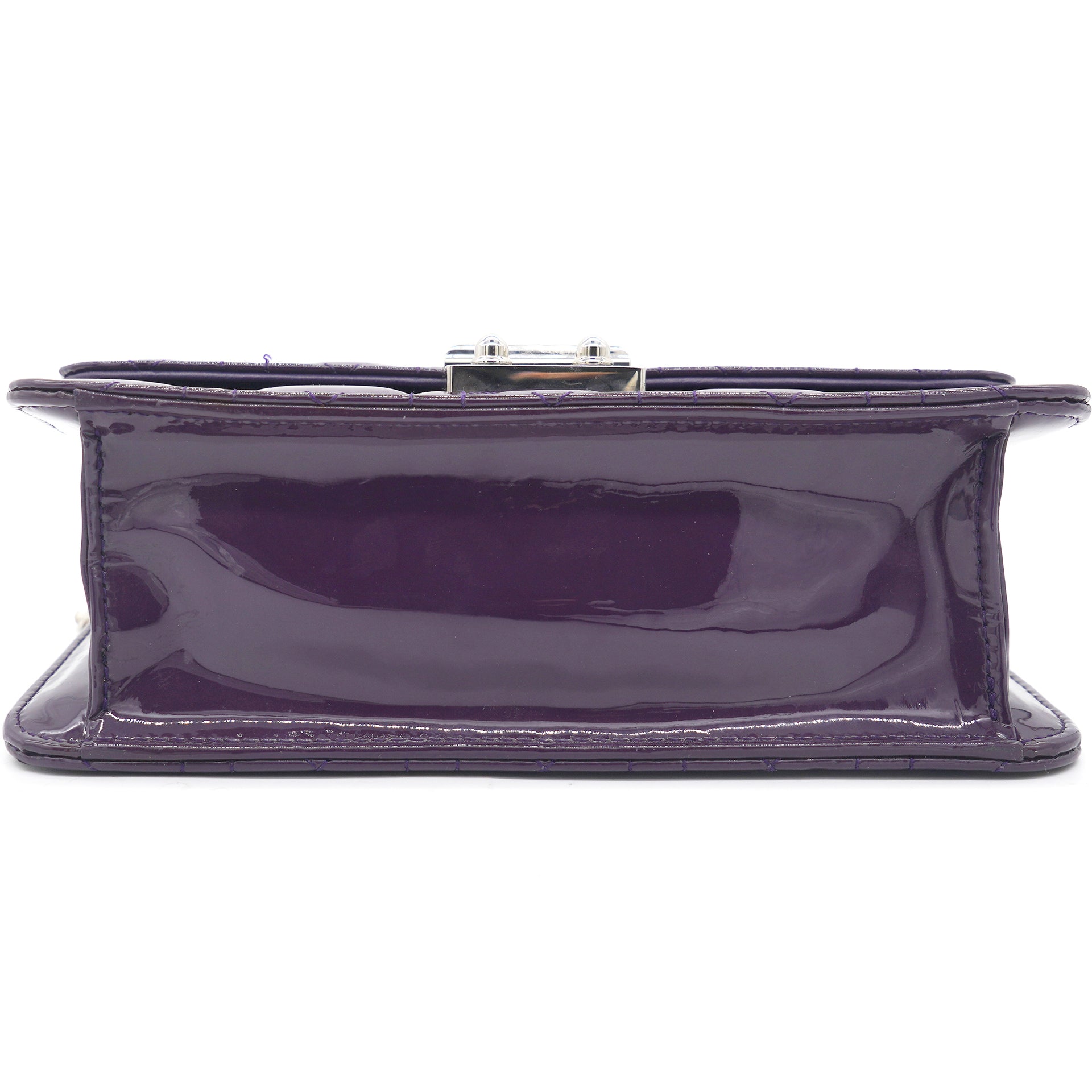 Purple Quilted Patent Miss Dior Flap Bag