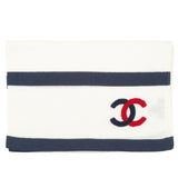 Ivory CC Logo Embroidered Cashmere Scarf
