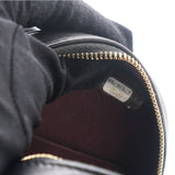 Mini Round Purse Vanity Lambskin Leather Black