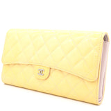 Yellow Patent Leather Classic Continental Multi Pochette Wallet