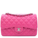 CHANEL Lambskin Quilted Jumbo Double Flap Pink 1231399