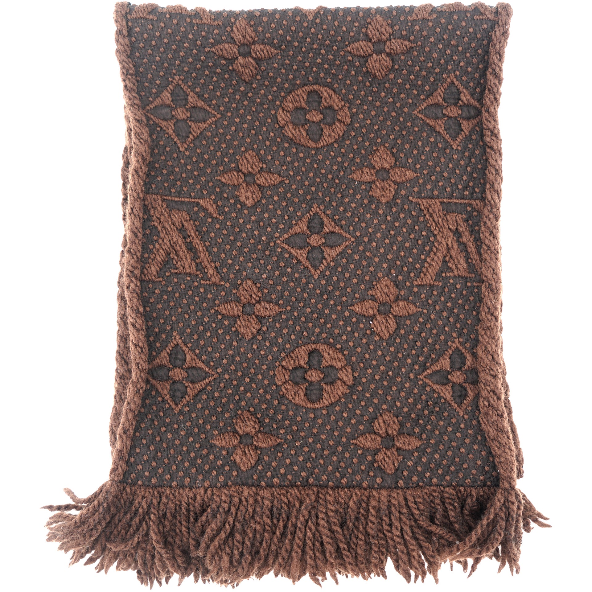 Louis Vuitton, Accessories, Louis Vuitton Logomania Scarf In Dark Brown  94 Wool6 Silk