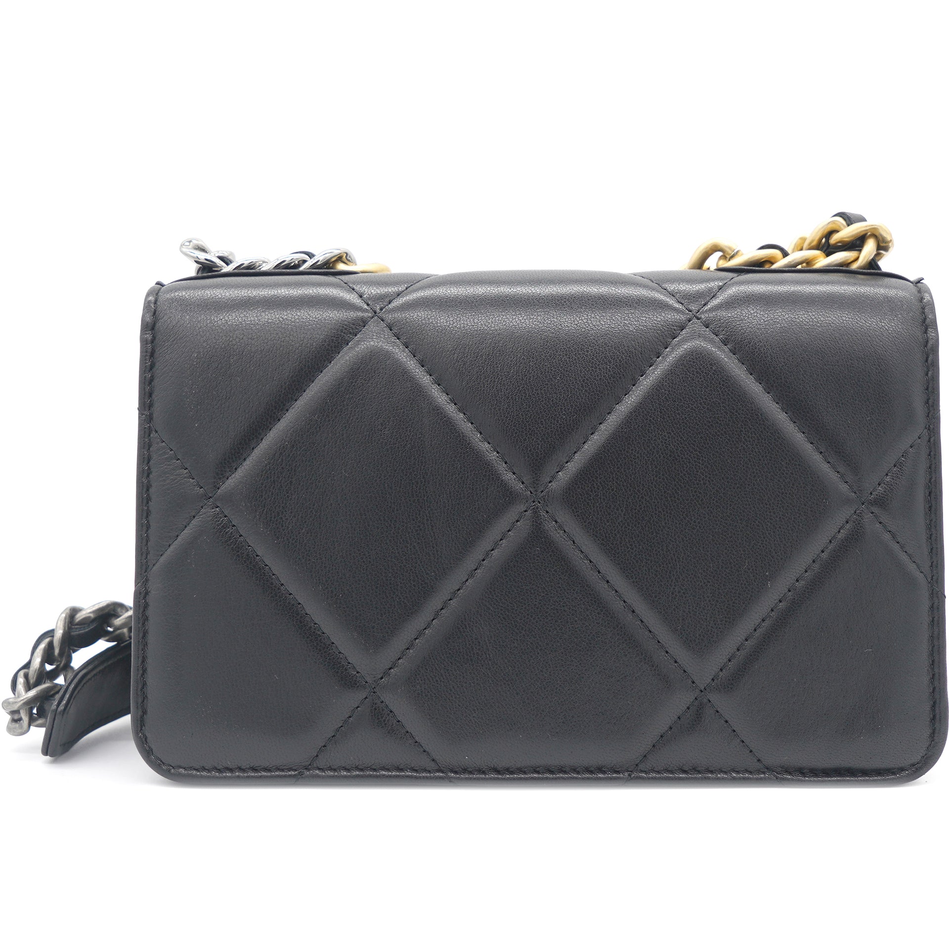Chanel 19 Wallet on Chain WOC in Black Lambskin and 3-Tone HW