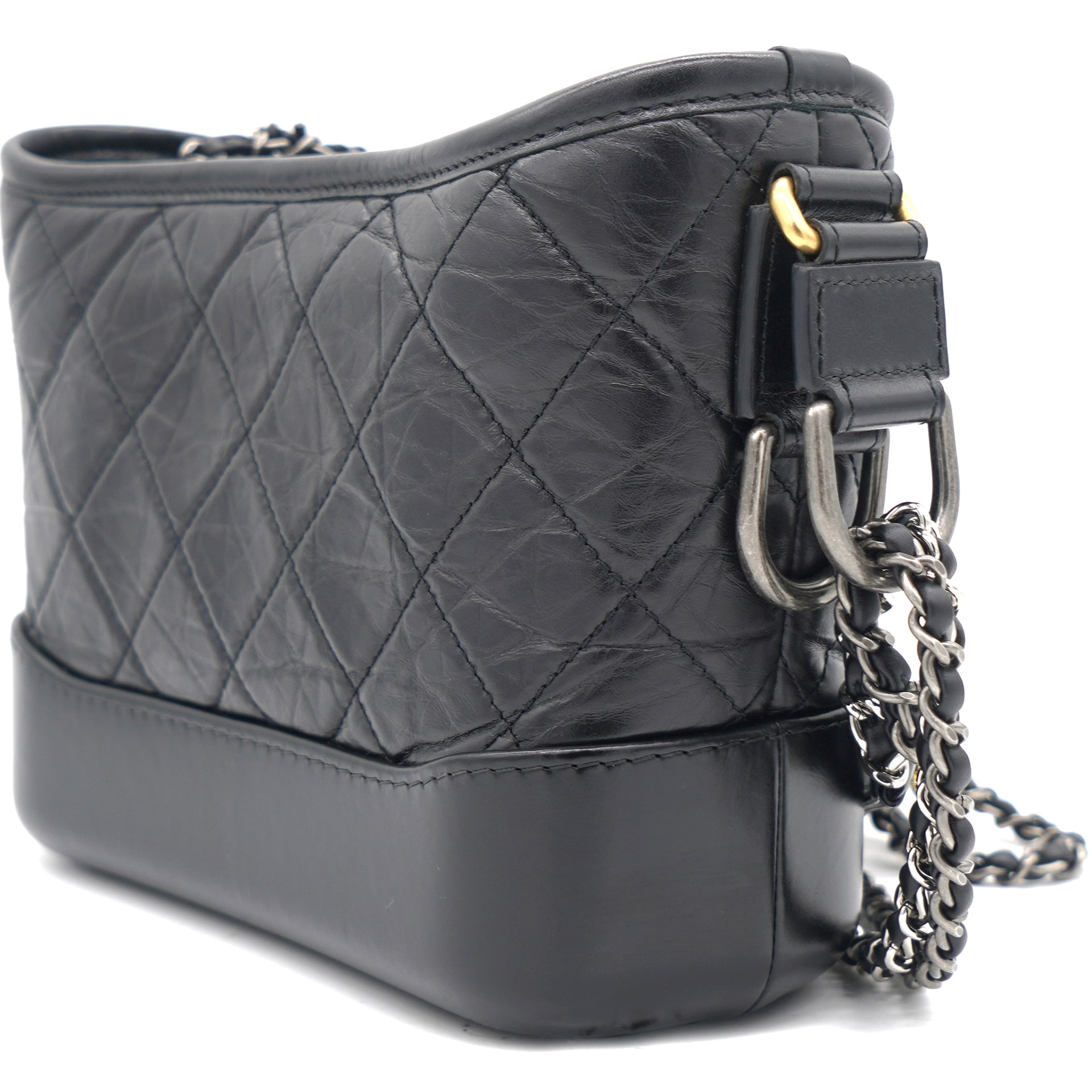 Chanel Calfskin Quilted Small Gabrielle Hobo Black White – STYLISHTOP