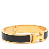 Clic H Bracelet Black with Yellow Gold Hardware