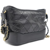Black Aged Calfskin Quilted Charms Small Gabrielle Bag