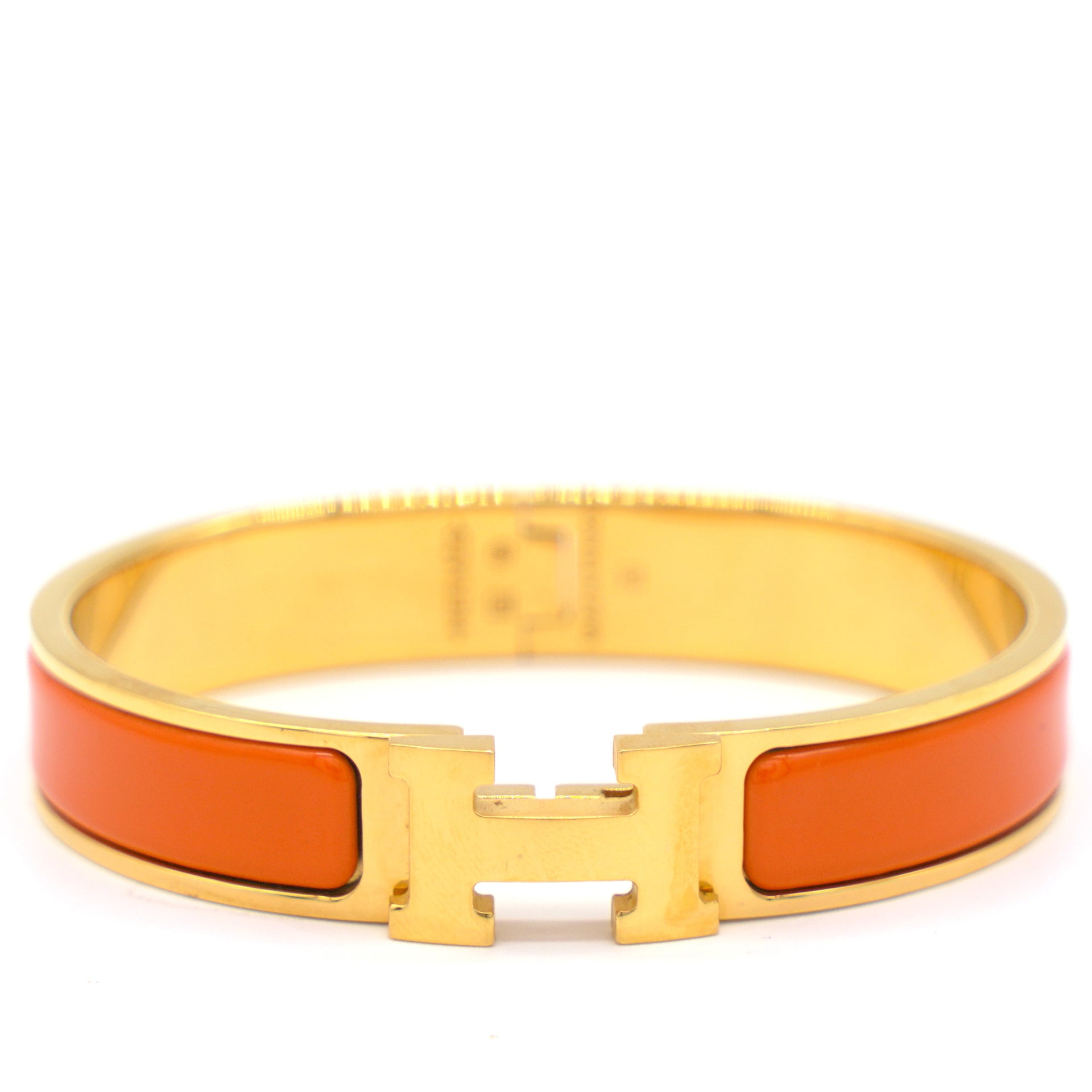 Orange hermes clic clac bracelet Clearance