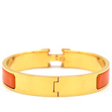 Clic H Bracelet Orange with Yellow Gold Hardware MM