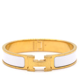 Clic H Bracelet White with Yellow Gold Hardware