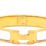 Clic H Bracelet White with Yellow Gold Hardware