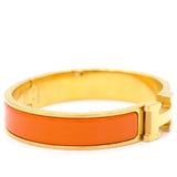 Clic H Bracelet Orange with Yellow Gold Hardware PM