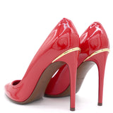 Red Patent Leather Pointed Toe Pumps 37