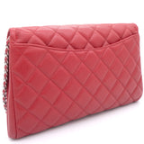 Red Quilted Caviar Leather Single Flap Bag