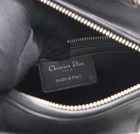 Black Leather Studs Embellished Medium Lady Dior Tote