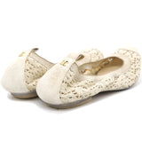 Cream Cotton Crochet Flats 39