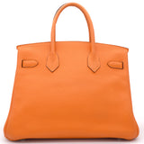 Orange Taurillon Clemence Leather Palladium Hardware Birkin 30 Bag