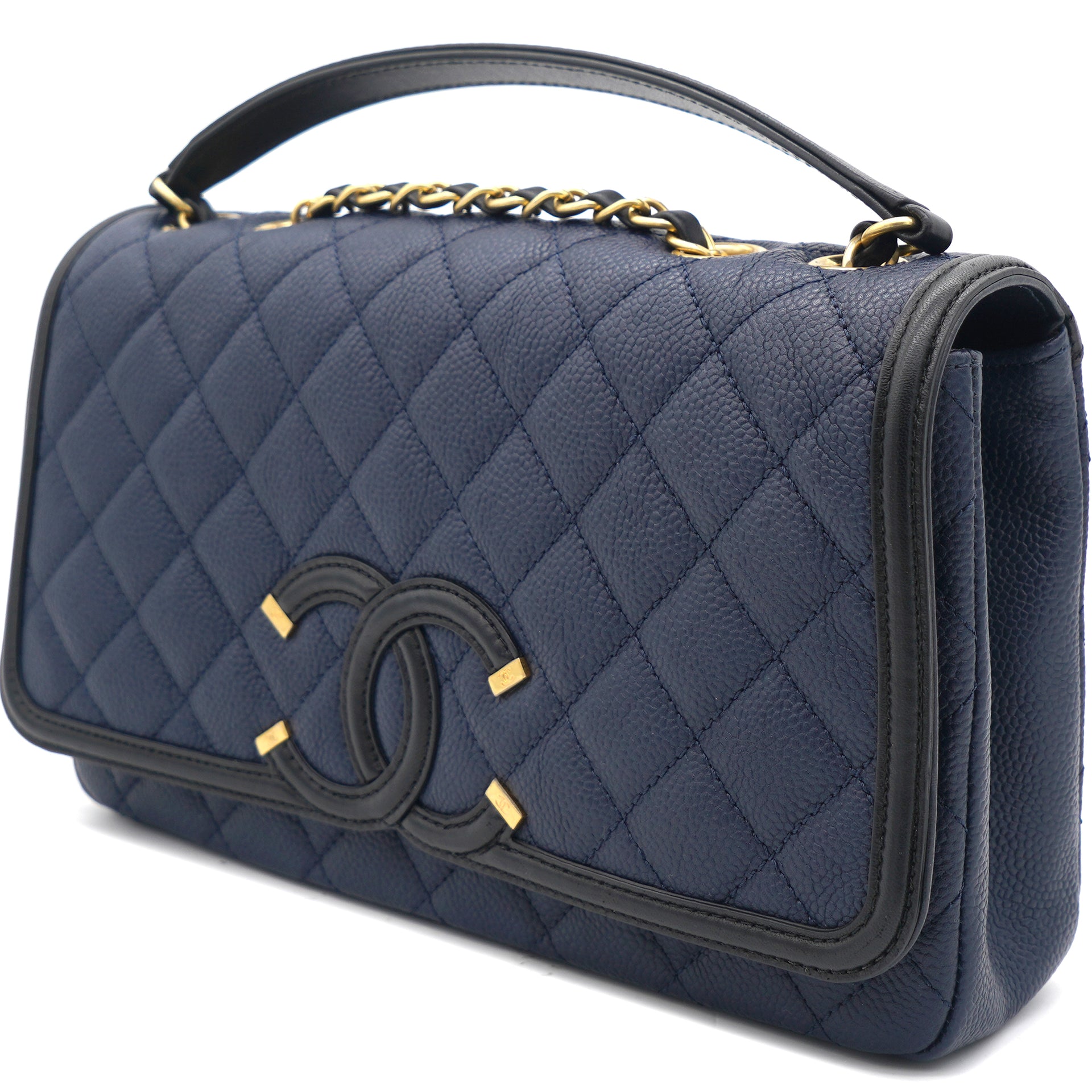 Chanel Filigree Flap Small, Beige and Black with Gold Hardware