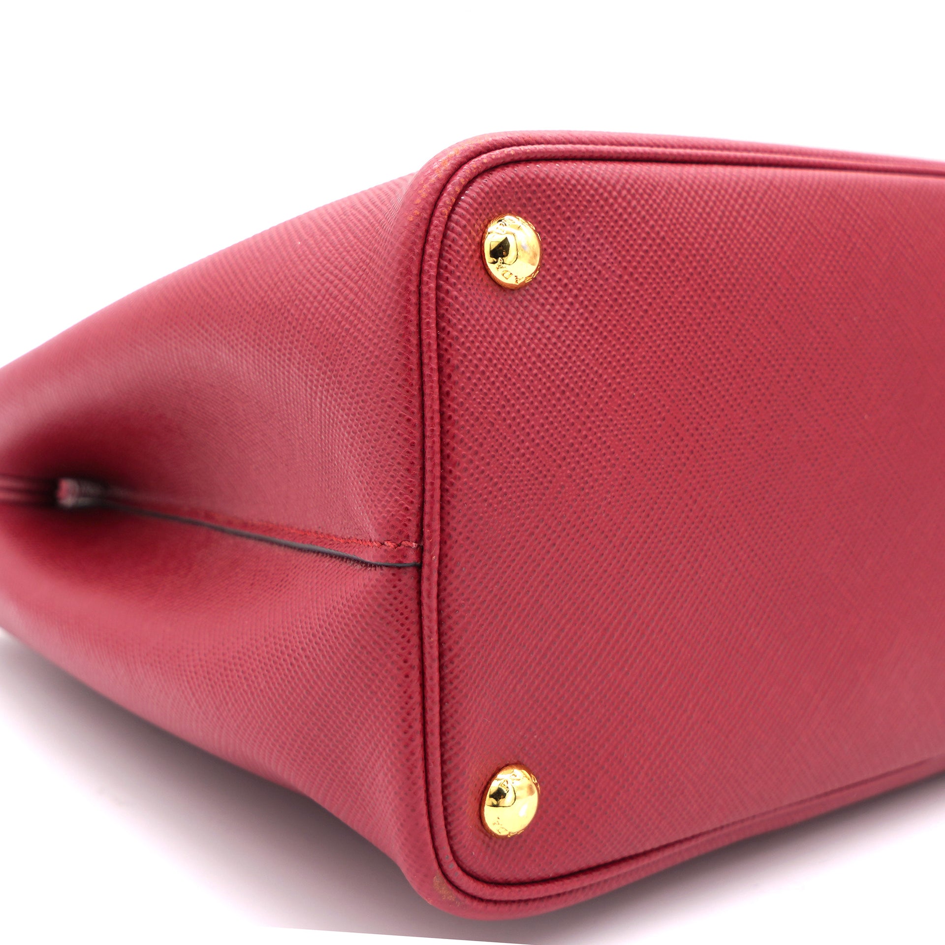 Medium Red Saffiano Leather Double Top Handle Bag