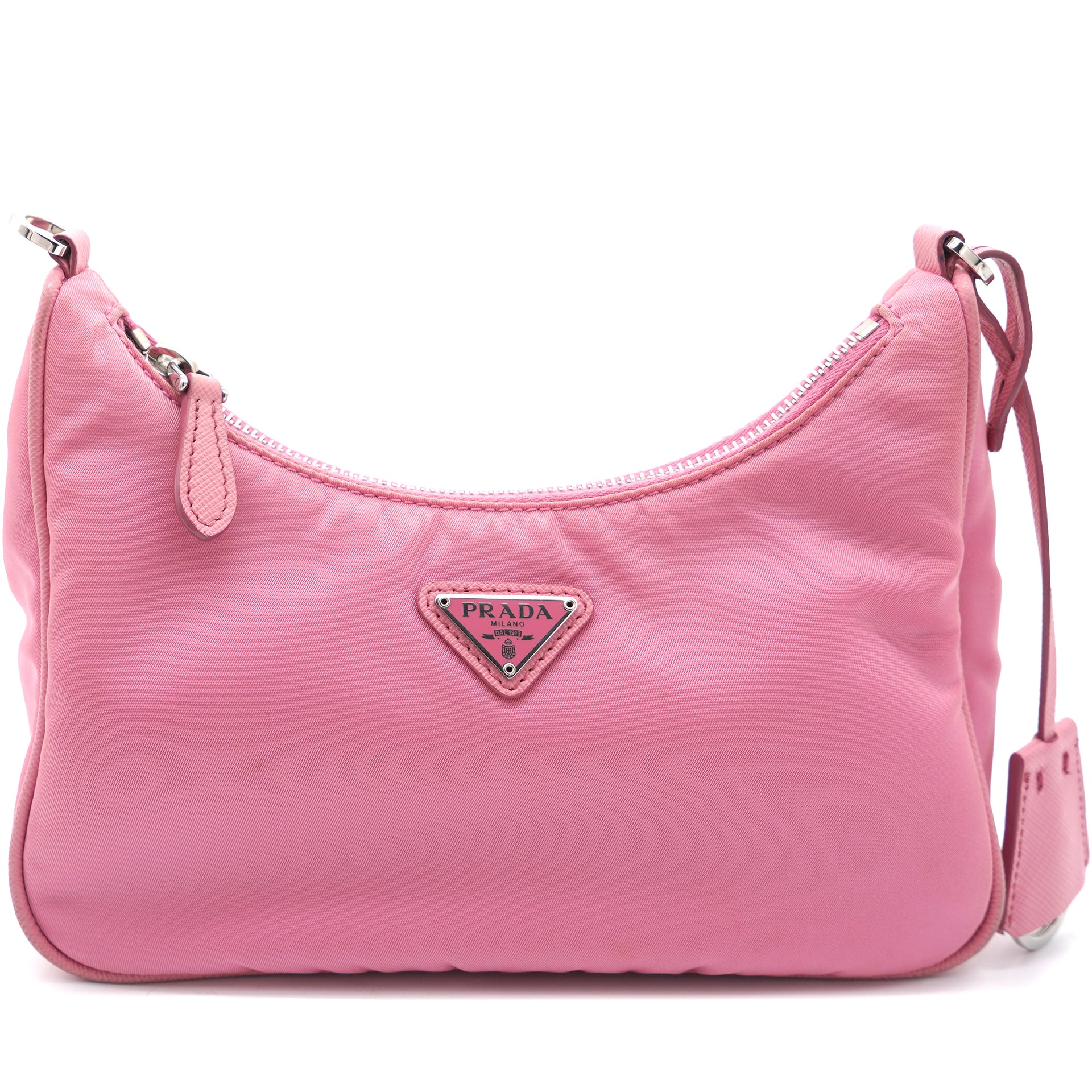 PRADA Hobo Re-Edition 2000 Nylon with Crystals in Pink