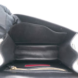 Black Leather Small Flap Enamel Panther Shoulder Bag