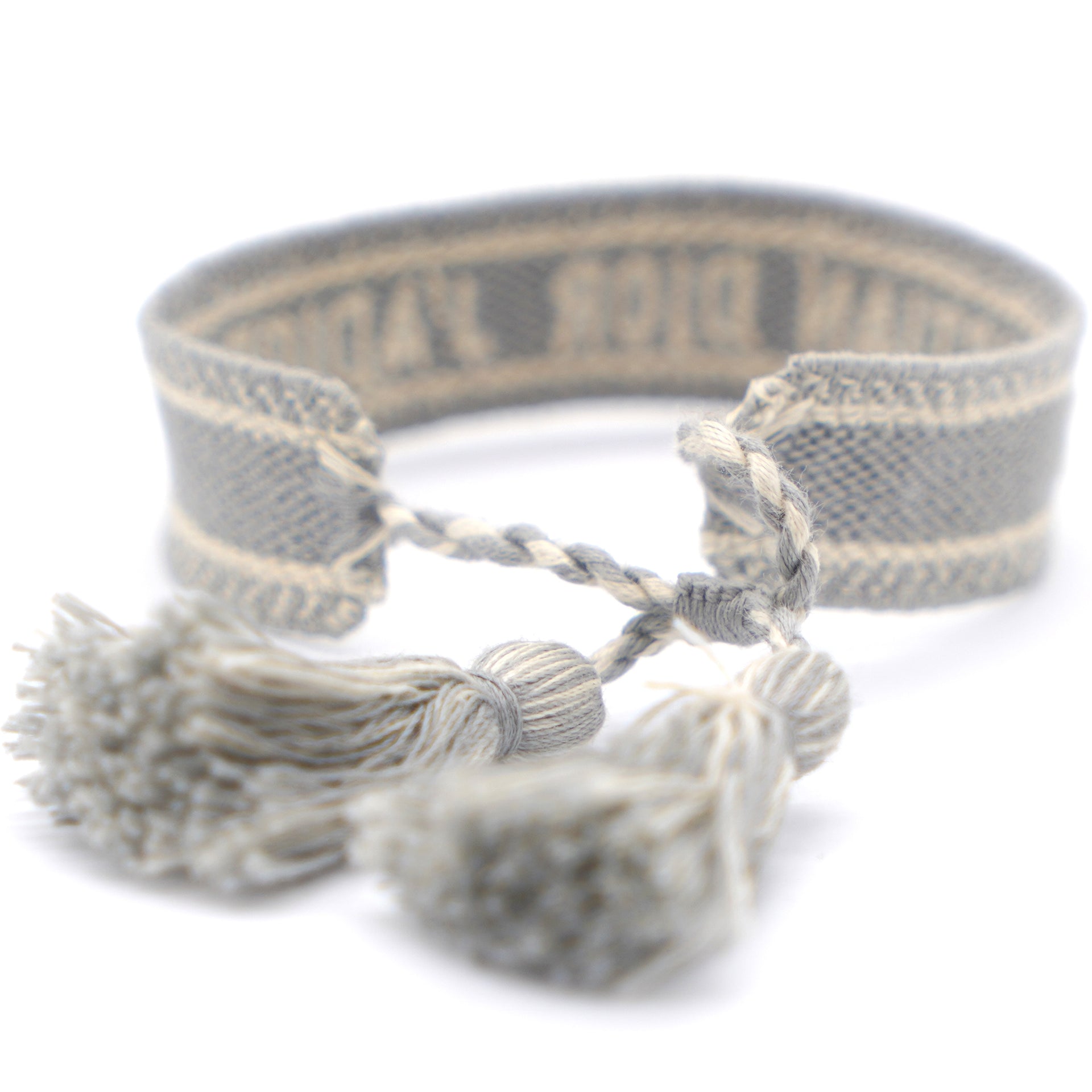 Woven Cotton J'Adior Friendship Bracelet Grey