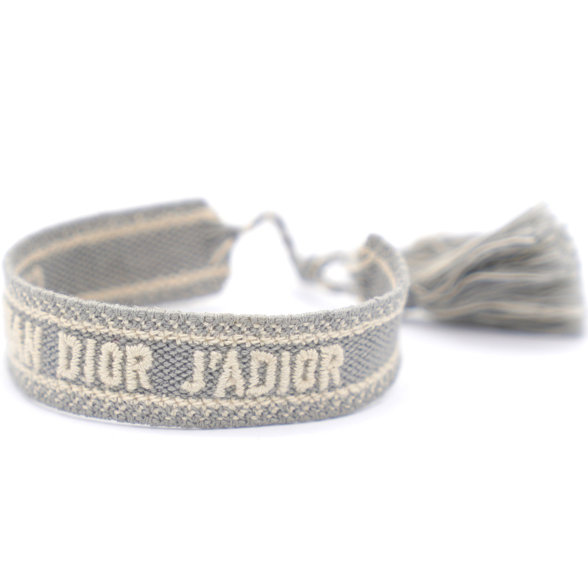 Woven Cotton J'Adior Friendship Bracelet Grey