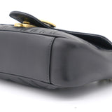 Calfskin Matelasse Mini GG Marmont Shoulder Bag Black