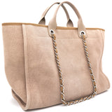Beige Tweed Deauville Shopping Tote Bag