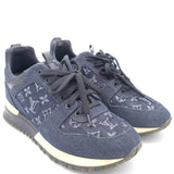 Blue Denim And Leather Run Away Sneakers 36