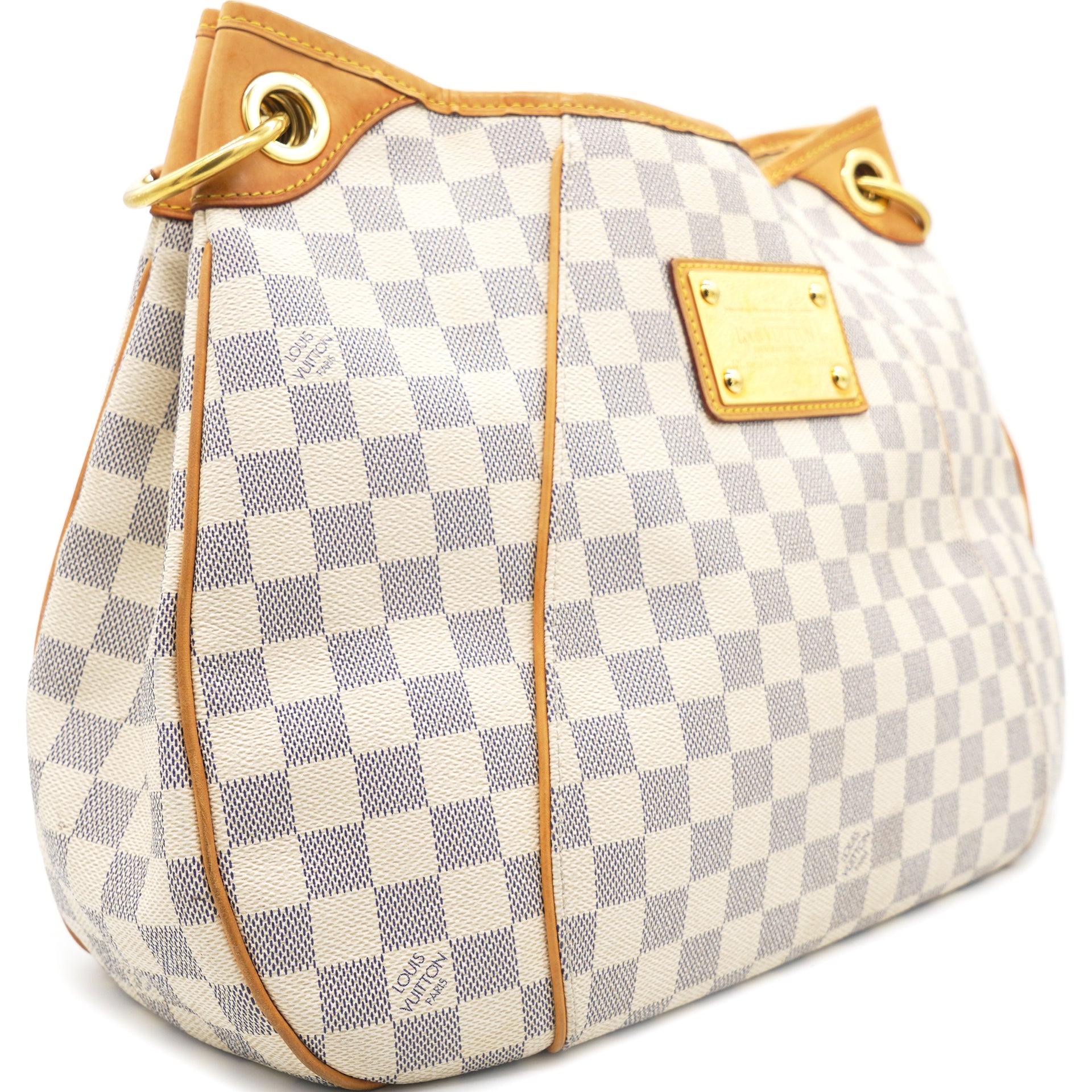 Louis Vuitton Galliera PM White Damier Azur Shoulder Tote Bag at